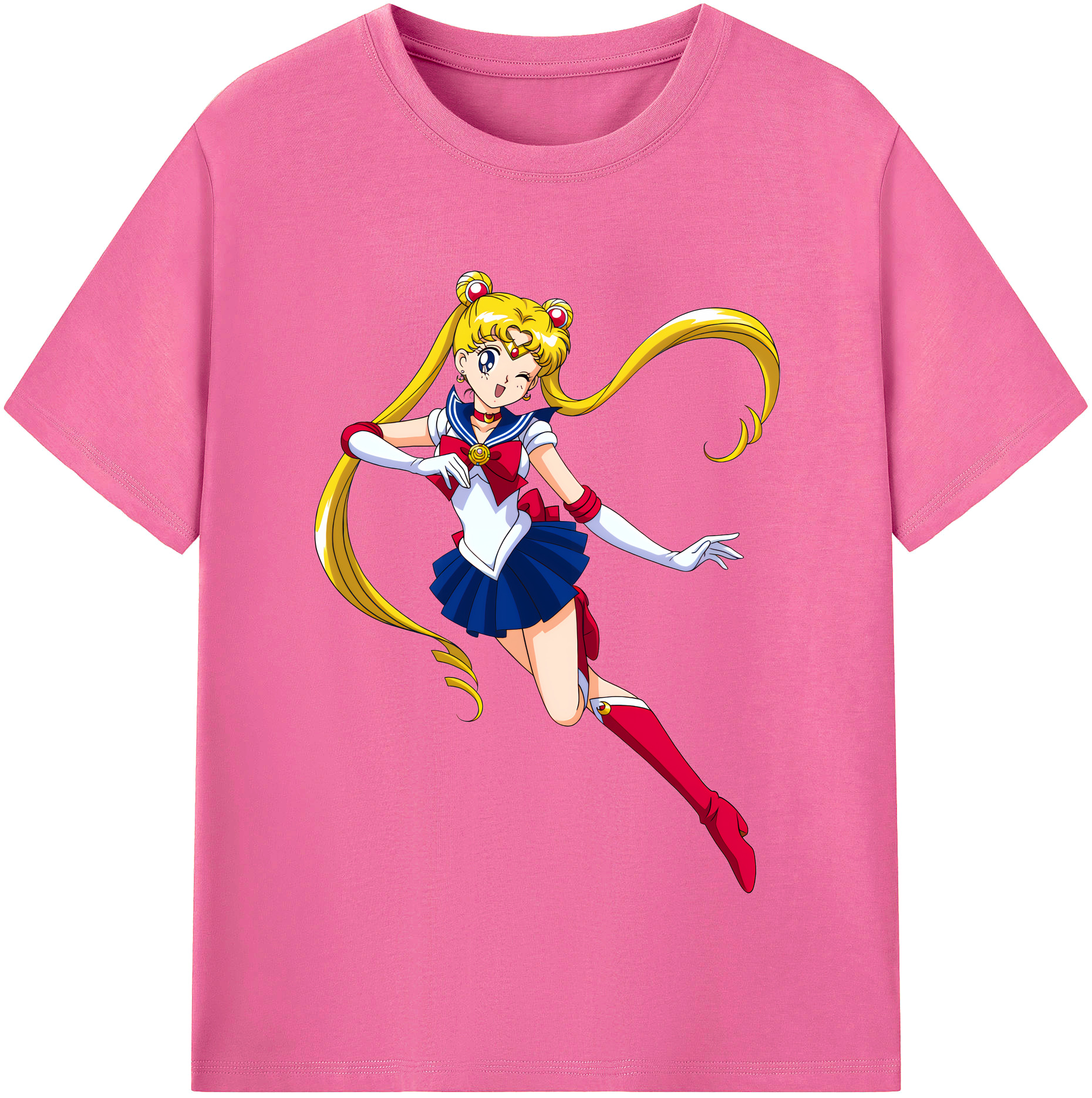 （画像用） 美少女戦士セーラームーン 月野 うさぎ つきの うさぎ Sailor Moon Tsukino Usagi レディースカジュアルプリントTシャツ（綿100％）